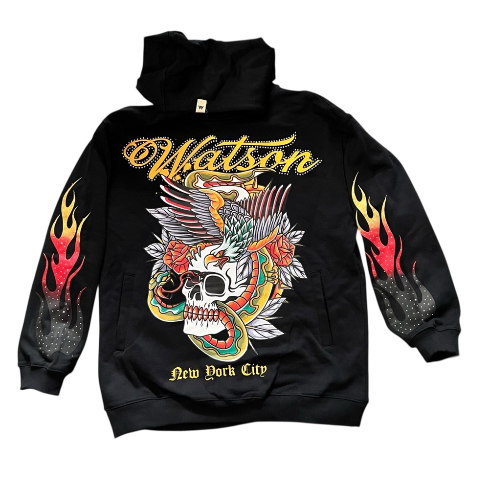 Watson New York City Black Studded Hoodie